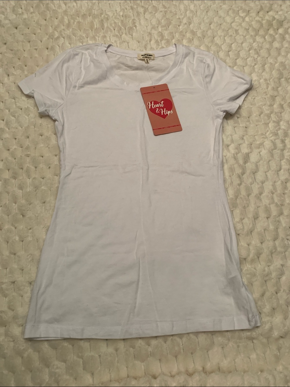 Heart Hips White Crewneck Tee, Size Medium, NWT